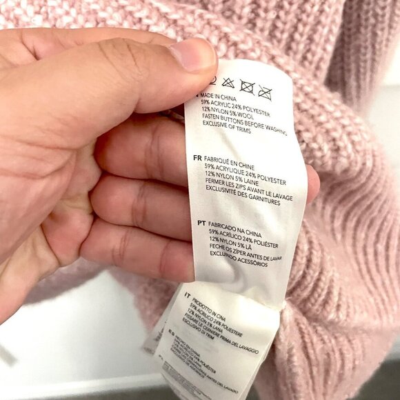 Varley Peverel Button Placket Knit Sweater Woodrose Pink Size L - Picture 6 of 12